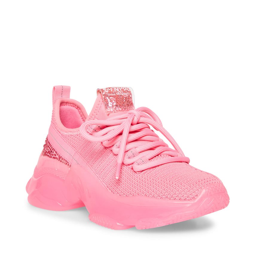 Pink Steve Madden Jmaxima Neon Kids' Sneakers | PH 6391MNE